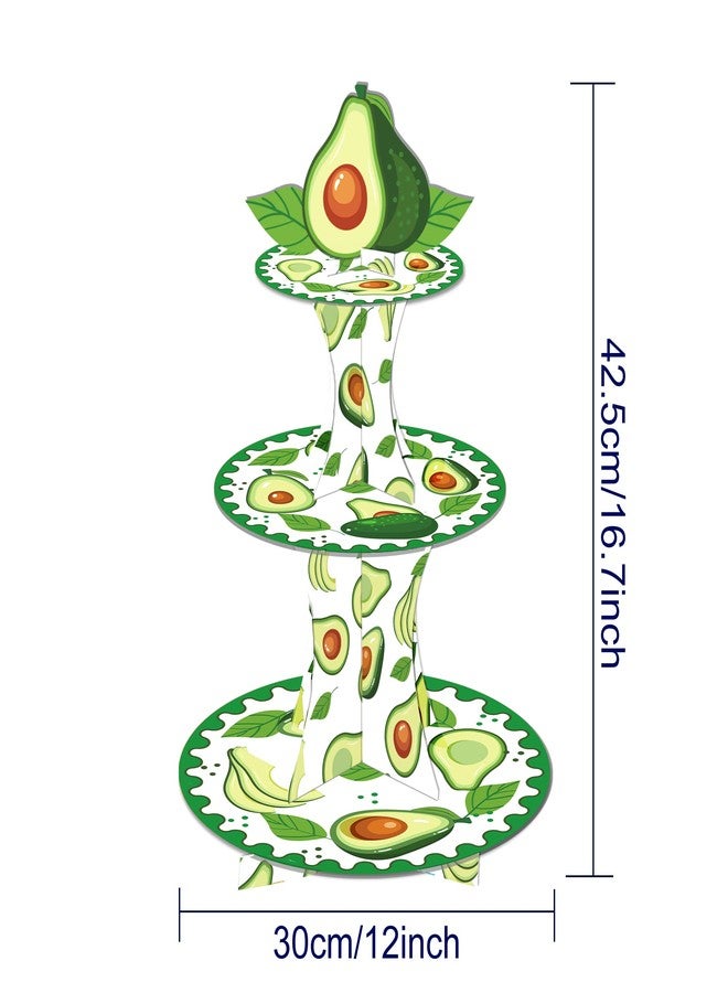 CC Home Avocado Cupcake Stand 3 Tier Avocado Party Supplies Cake Stand for Kids Birthday Party Decorations - Image 2
