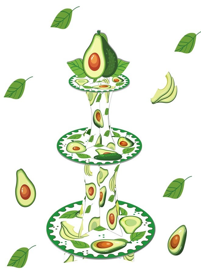 CC Home Avocado Cupcake Stand 3 Tier Avocado Party Supplies Cake Stand for Kids Birthday Party Decorations - Image 1