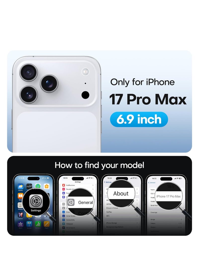 DUSALA iPhone 17 Pro Max Case with 2-Pack Each Ultra HD 9D Tempered Glass and Camera Lens Protectors 5 in 1 Pack Non-Yellowing Shockproof Phone Cover For iPhone 17 Pro Max 6.9-inch - Image 2