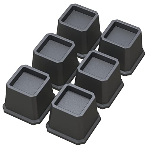 Whynonap Bed Risers 3 Inch Heavy Duty Bed Elevators, Set of 6 Lifts Up 3,000 lbs Furniture Riser for Sofa and Table, Black - Image 1