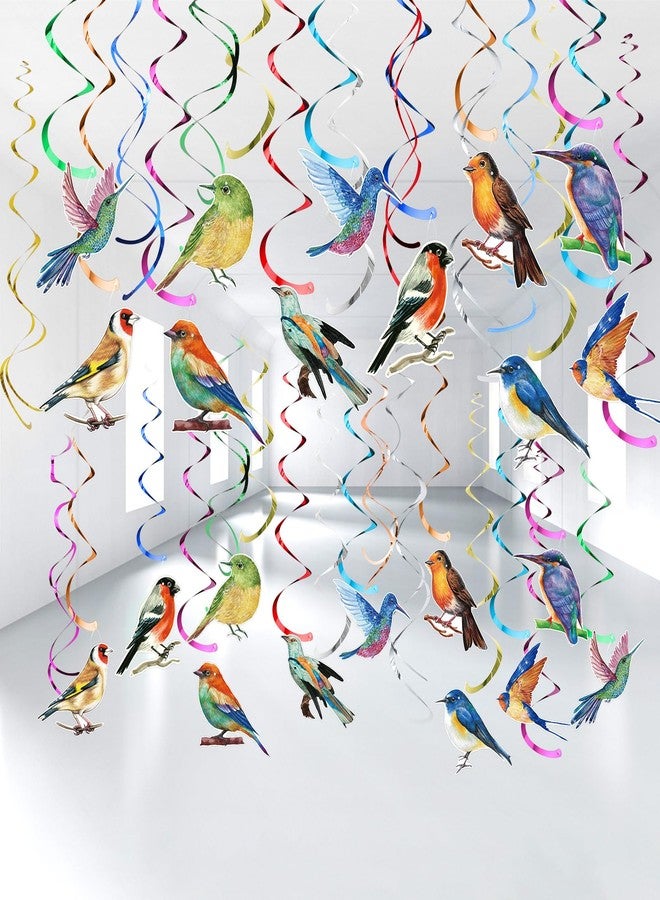 Sonwyoung 30 Pcs Bird Birthday Party Decorations Hawaiian Bird Hanging Swirl Foil Ceiling Decoration Tropical Rainforest Animal Decor for Summer Hawaiia Beach Luau Tiki Home Classroom Supplies - Image 1