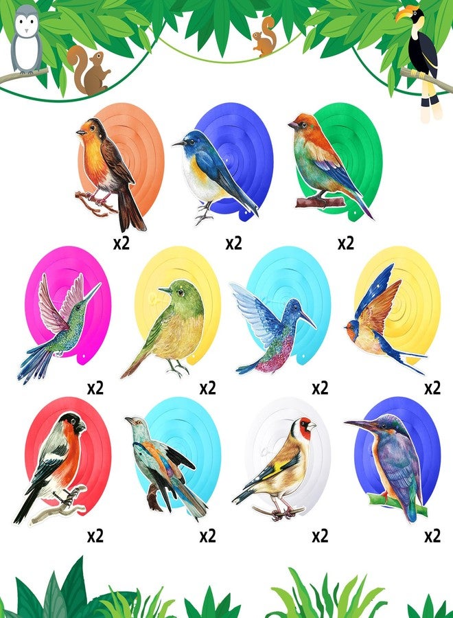 Sonwyoung 30 Pcs Bird Birthday Party Decorations Hawaiian Bird Hanging Swirl Foil Ceiling Decoration Tropical Rainforest Animal Decor for Summer Hawaiia Beach Luau Tiki Home Classroom Supplies - Image 3