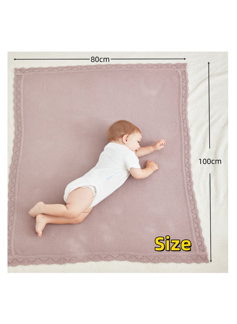 نوفولان بطانيات الأطفال من NOVOLAN، بطانية ناعمة من القطن المحبوك على الطراز النوردي للأطفال، 80×100 سم، 350 جرام، بطانية مثالية لعربة الأطفال وغرفة الأطفال، بطانية أطفال محبوكة من القطن الخالص، قابلة للغسيل اليدوي، يمكن كيها (أبيض) - Image 4
