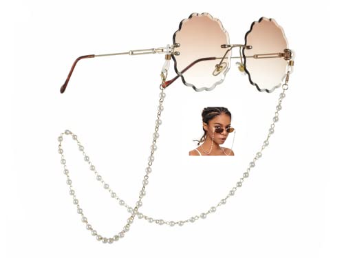 Sither Pearl Sunglasses Chain Reading Glasses Chain Strap Necklace for Women - Image 1