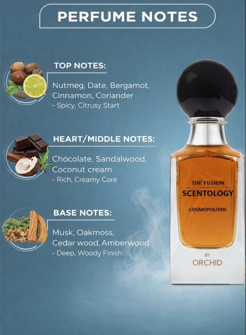 Orchid The Fusion Scentology Cosmopolitan Unisex Perfume – Spicy & Woody Eau de Parfum 100ml | Bold & Elegant Fragrance for Men & Women - Image 2