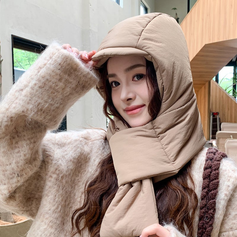 Winter Down Hat Scarf Set, Women's 2-Piece - Image 4