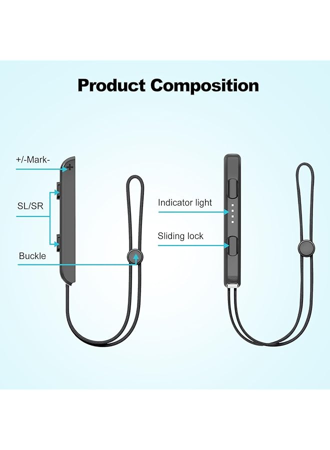 X spring Joysticks Wrist Strap 2Pcs Adjustable Tightness Straps Pair Controller Hand Grips Flexible Controller Accessories Replacement Parts Accessories Compatible With Switch Joy Con Switch Joyc - Image 2