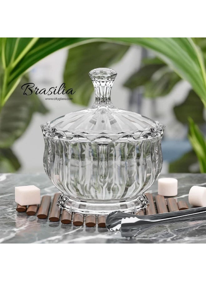 Clear Glass Sugar Bowl Sugar Bowl with Clear Glass Lid