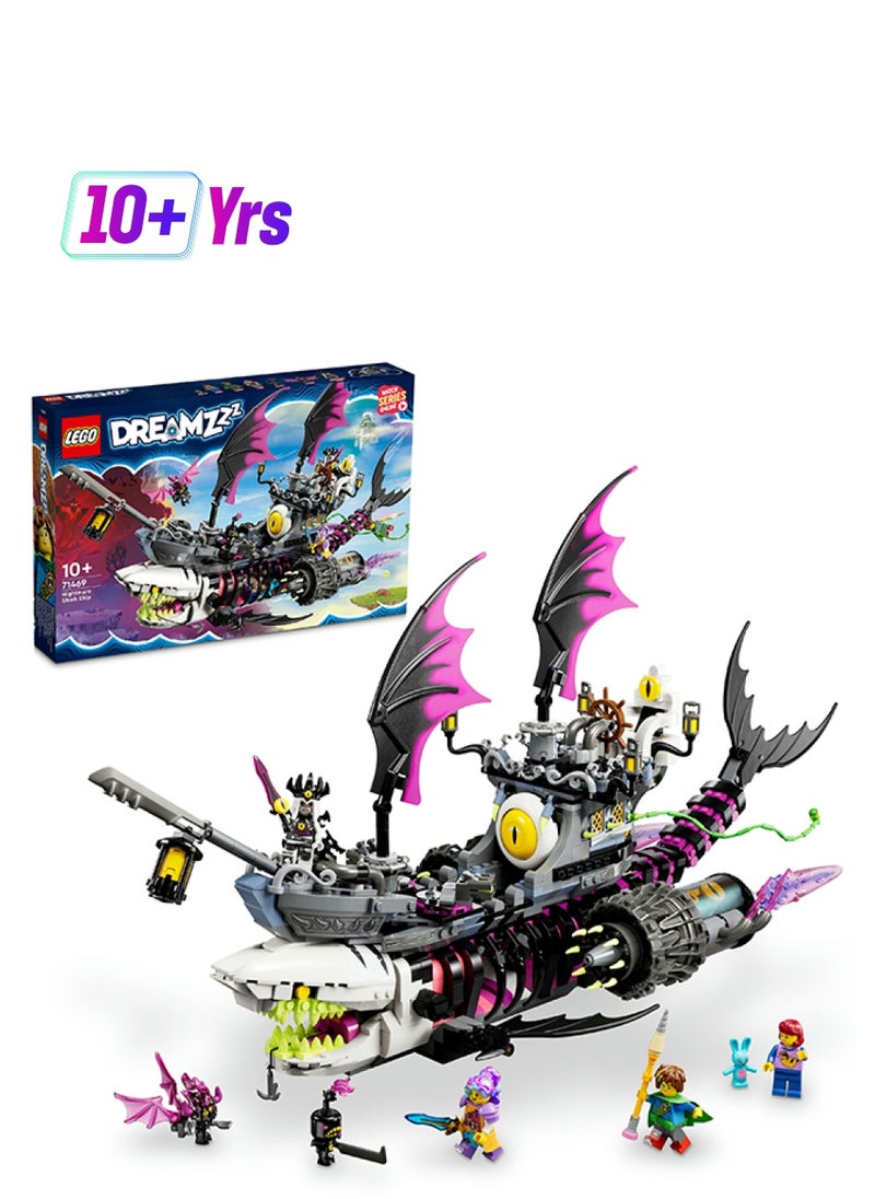 LEGO مجموعة ألعاب البناء سفينة سمكة القرش الكابوسية Dreamzzz 71469; يمكن للأطفال المبدعين بناء المركبة بطريقتين مختلفتين; هدية للأطفال من سن 10 سنوات وما فوق (1,389 قطعة)  - Image 1