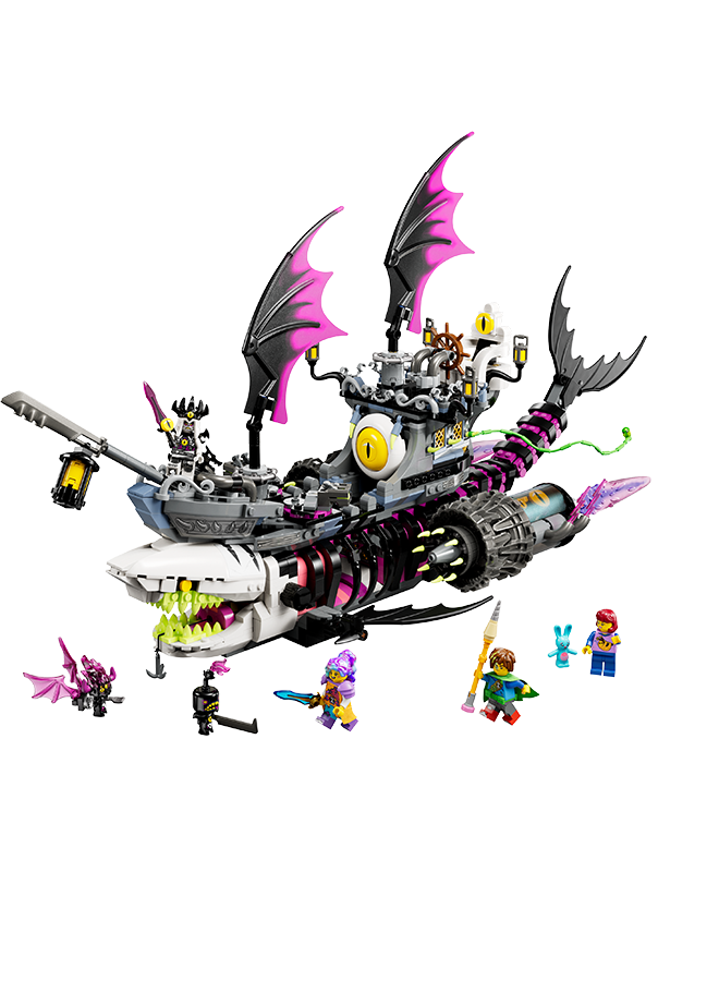 LEGO Dreamzzz Nightmare Shark Ship 71469 Building Toy Set; Kids With Big Imaginations Can Construct The Vehicle In 2 Different Ways; Gift For Ages 10+ (1,389 Pieces)