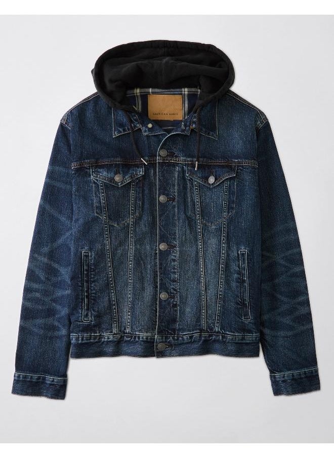 American Eagle - Hooded Denim Trucker Jacket - Image 1