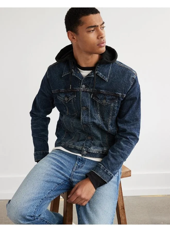 امريكان ايجل Hooded Denim Trucker Jacket