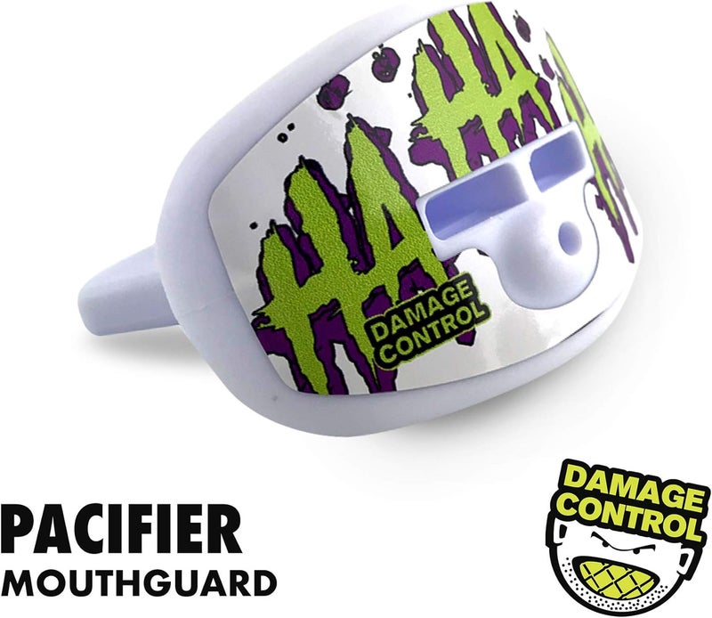 DAMAGE CONTROL Pacifier Mouthpiece – Football Mouthguard with Helmet Strap, Protects Teeth, Jaw & Mouth – Mouth Piece for Sports, No Boiling, Allows Airflow – Gear for Adults & Youth (HA HA HA) - Image 3
