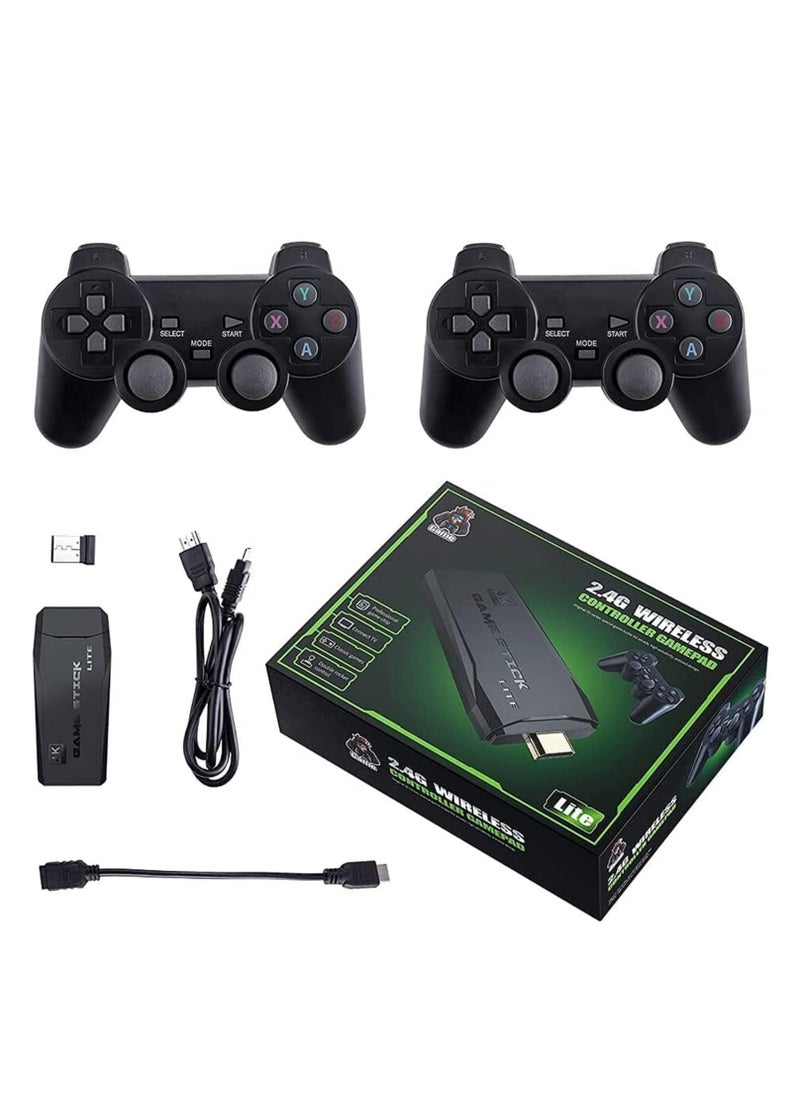 Classic M8 Game Stick 4K Game Console with Two 2.4G Wireless Gamepads Dual Players HDMI Output Built in 3500 Classic Games Compatible with Android TV/PC/Laptop/Projector. - Image 1