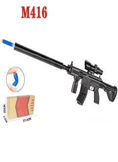 M416 Electric Burst Soft Bullets Gun Assault Rifle Toy Gun with Silencer Scope Vertical Grip Accessories for Outdoor Play Shooting Games Birthday Gift