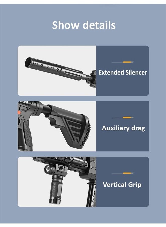 fashionhome - M416 Electric Burst Soft Bullets Gun Assault Rifle Toy Gun with Silencer Scope Vertical Grip Accessories for Outdoor Play Shooting Games Birthday Gift - Image 1