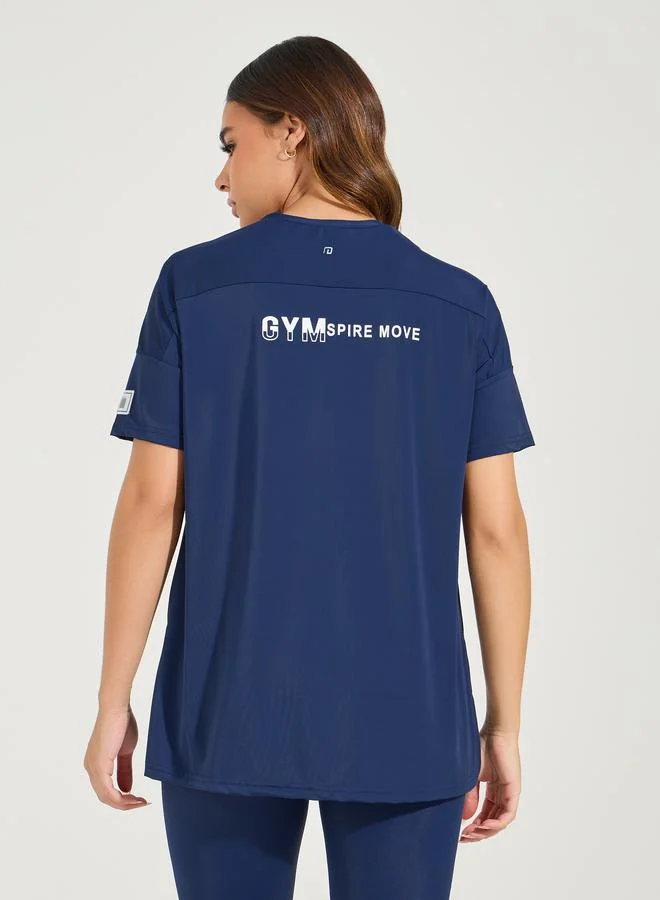 Styli Gymspire Edition - Label & Back Text Short Sleeve Top