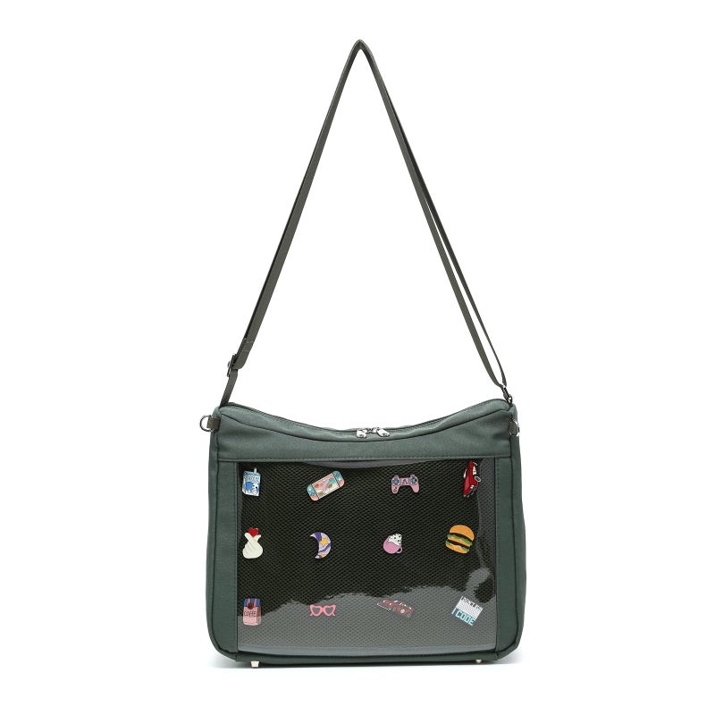 Rainbow Smile Crossbody Ita Bag Shoulder Bag Kawaii Purses and Handbags Pin Display Canvas for Anime Pins Display - Image 1