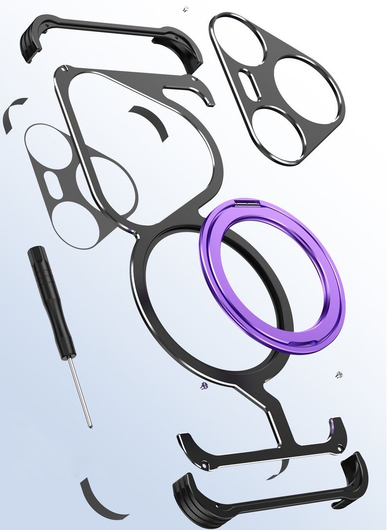 general Huawei Pura 80 Pro Bumper Case with Invisible Magnetic O-Ring Stand, Minimalist Frameless Case - Image 3