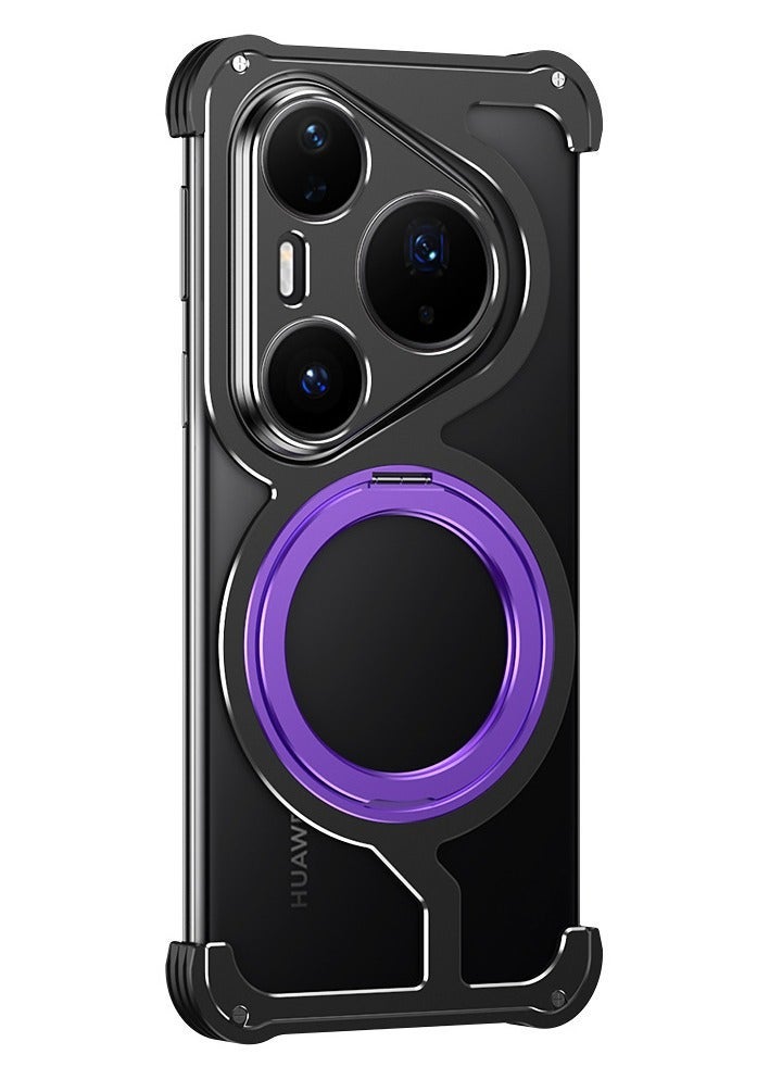 general Huawei Pura 80 Pro Bumper Case with Invisible Magnetic O-Ring Stand, Minimalist Frameless Case - Image 2