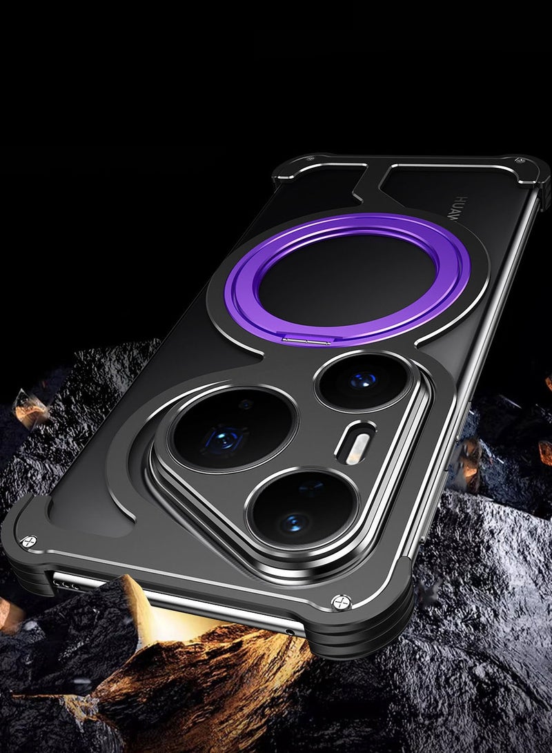 general Huawei Pura 80 Pro Bumper Case with Invisible Magnetic O-Ring Stand, Minimalist Frameless Case - Image 5