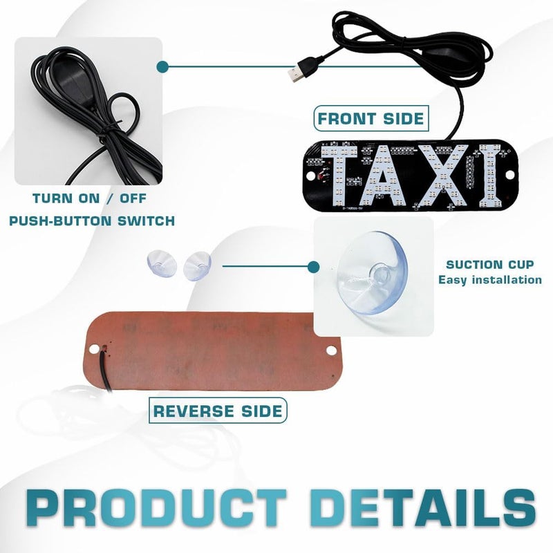 YSY Dual Colors TAXI Panel Light - 12V Super Bright LED Light with USB Switch (Red and Green) - Image 3