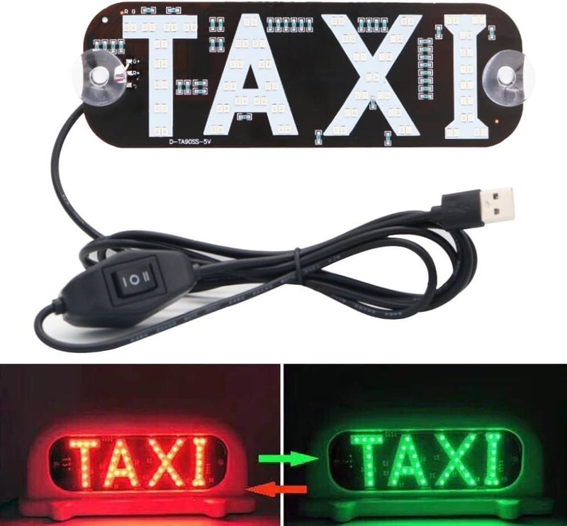 YSY Dual Colors TAXI Panel Light - 12V Super Bright LED Light with USB Switch (Red and Green) - Image 1