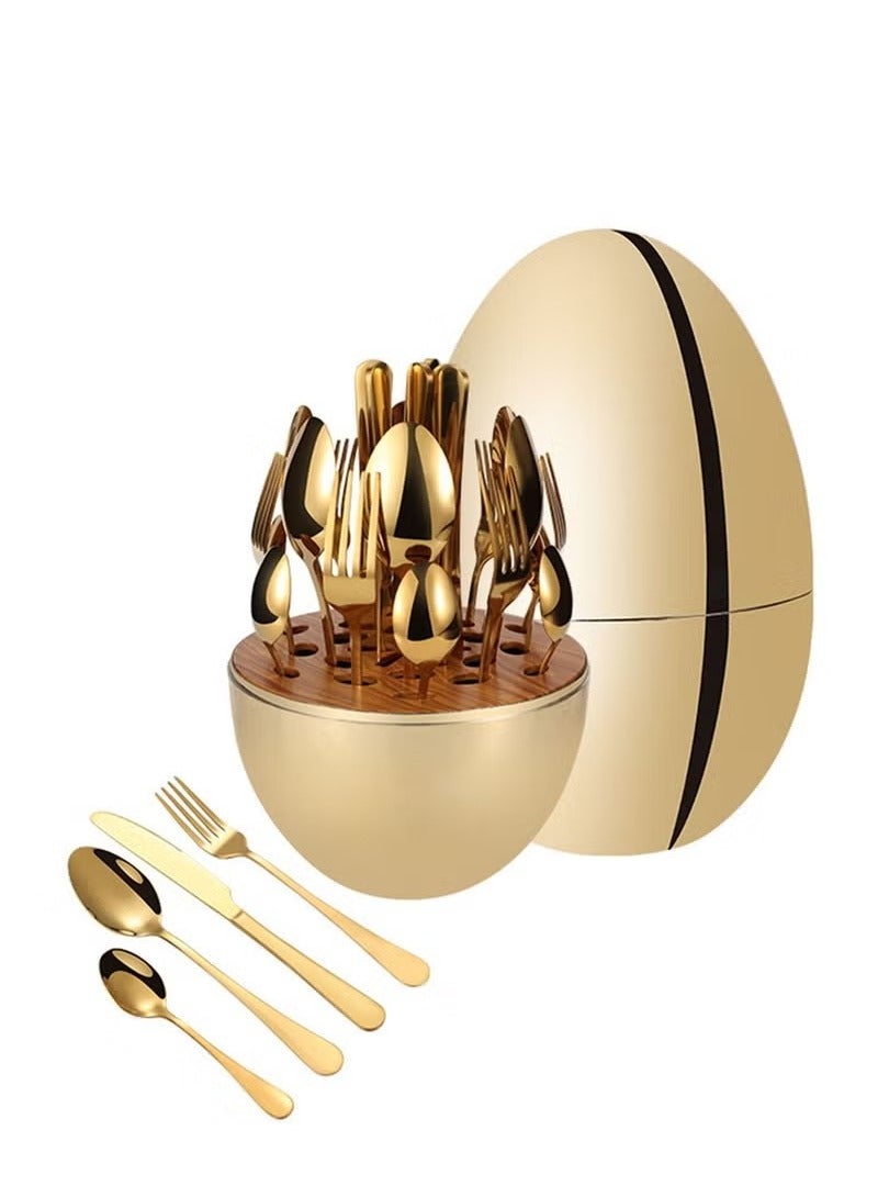 بيوينتي 24 قطعة من فولاذ لا يصدأ أواني مسطحة - Image 1