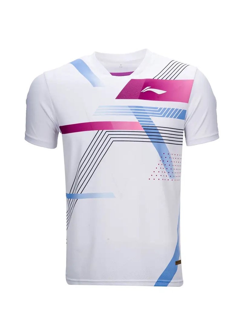 Li-Ning Sky Stripe T-Shirt (White) (ATSU801-1-2XL) - Image 1