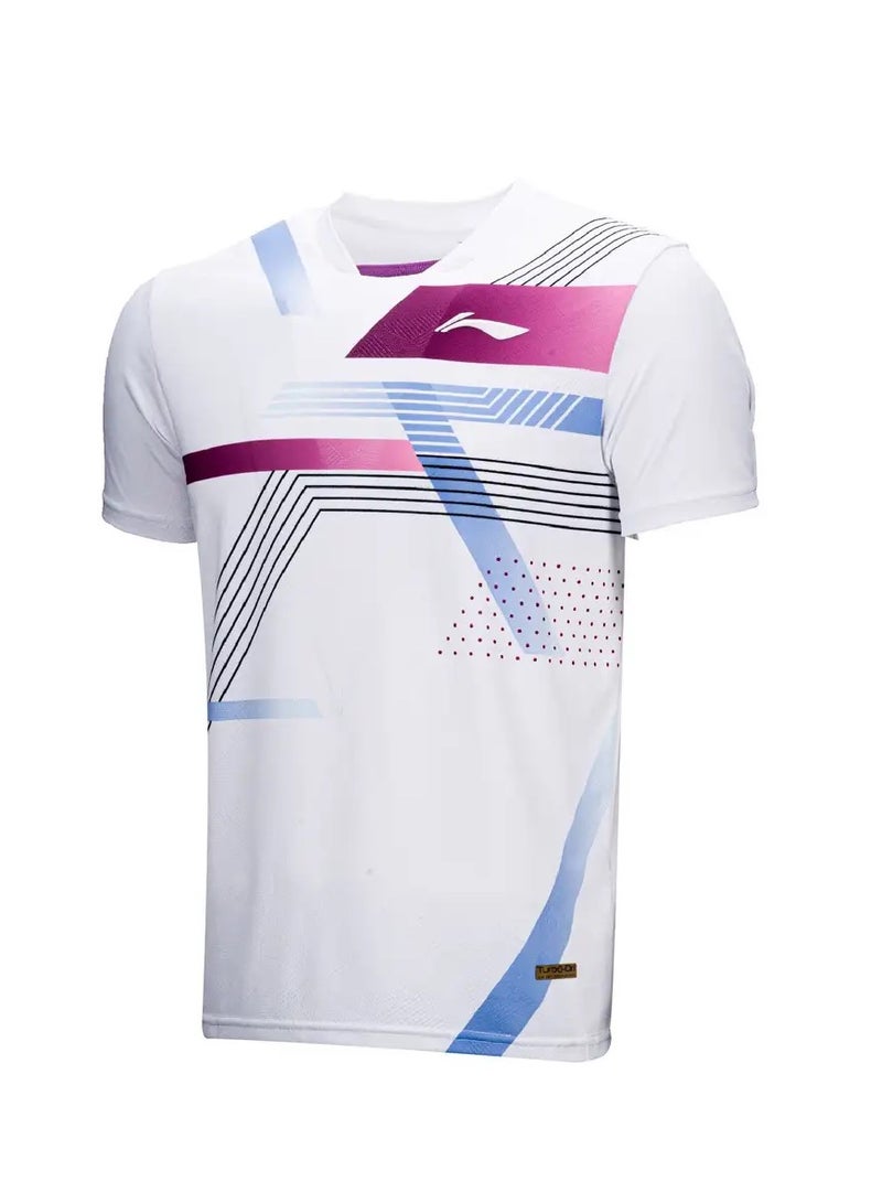 Li-Ning Sky Stripe T-Shirt (White) (ATSU801-1-2XL) - Image 2