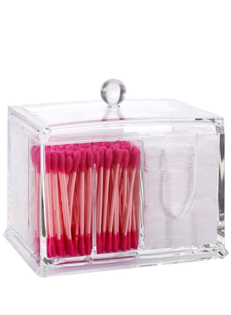 Y&D Cotton Pads Holder Makeup Organizer, Pad Dispensers & Buds Container Transparent Sponge Box  - Image 1