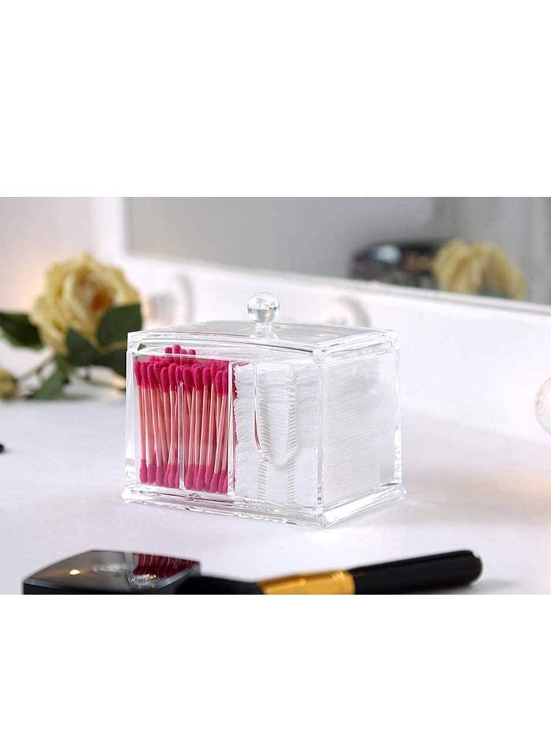 Y&D Cotton Pads Holder Makeup Organizer, Pad Dispensers & Buds Container Transparent Sponge Box  - Image 3