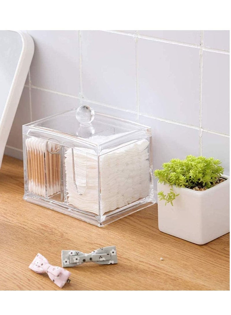 Y&D Cotton Pads Holder Makeup Organizer, Pad Dispensers & Buds Container Transparent Sponge Box  - Image 2