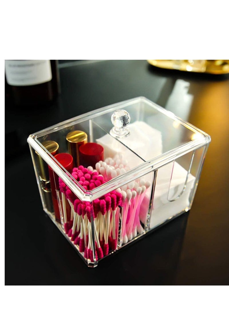 Y&D Cotton Pads Holder Makeup Organizer, Pad Dispensers & Buds Container Transparent Sponge Box  - Image 4