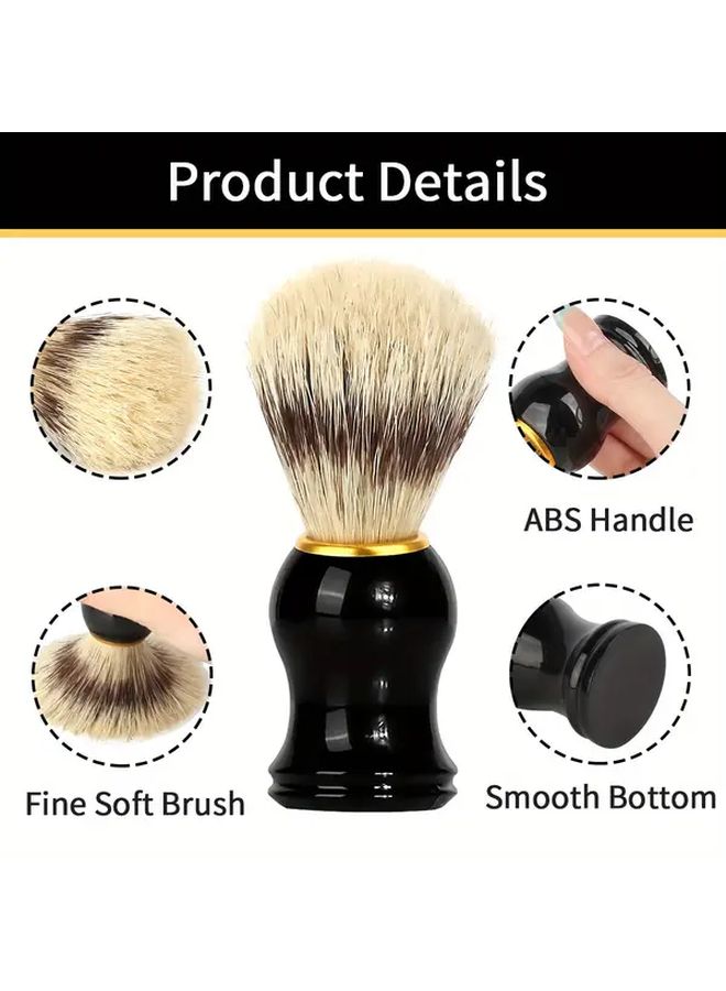 1 Pack Silverytib Badger Hair Shaving Brush Set Unscented Nylon Bristle Beard And Mustache Brush Facial Shaving And Grooming Combo Ideal Gift For Men Beard Grooming Kit Mustache Care Sleek Design Ergonomic Handle Durable High Quality Bristles Shaving Tool - Image 5