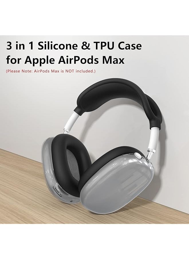 erorex - Case Cover For Airpods Max Headphones 3 In 1 Ear Cups Cover Anti Scratch Sweatproof Ear Pad Covers Headband Cover Protector Silicone Soft Protector Accessoriesfor Airpods Max - Image 1
