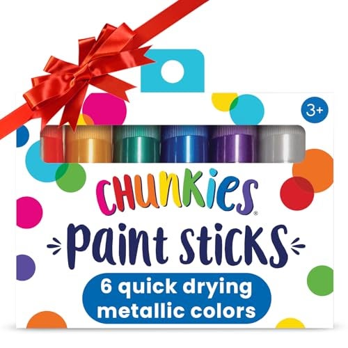 Ooly Chunkies 6 Metallic Paint Sticks For Kids, Tempera Paint Sticks Metallic Colors Set, No Mess Quick Drying Art Supplies for Toddlers and Kids - Image 1
