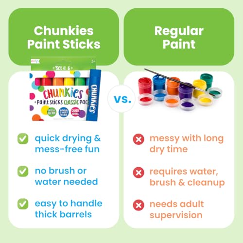 Ooly Chunkies 6 Metallic Paint Sticks For Kids, Tempera Paint Sticks Metallic Colors Set, No Mess Quick Drying Art Supplies for Toddlers and Kids - Image 3