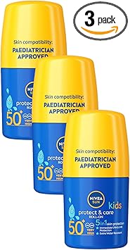 Nivea نيفيا صن كيدز بروتكت كير SPF 50 رول أون 50 مل واقي شمس مع SPF 50 كريم شمس للأطفال للبشرة الحساسة يحمي فوراً من التعرض للشمس عبوة من 3 - Image 1