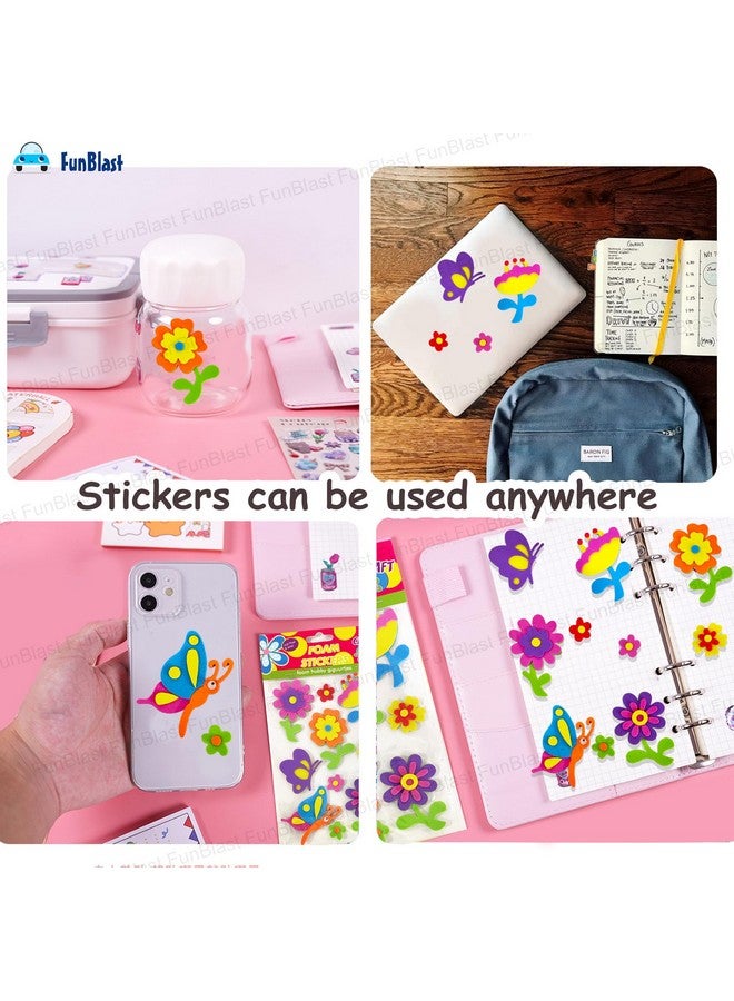 فنبلاست ملصقات إسفنجية من فن بلاست - ملصقات منفوخة ذاتية اللصق ثلاثية الأبعاد للأطفال، ملصقات بطابع الفراشة للأعمال الفنية والحرفية، وحجز القصاصات، والديكور، وأعمال المشاريع للأطفال - متعددة الألوان - Image 2