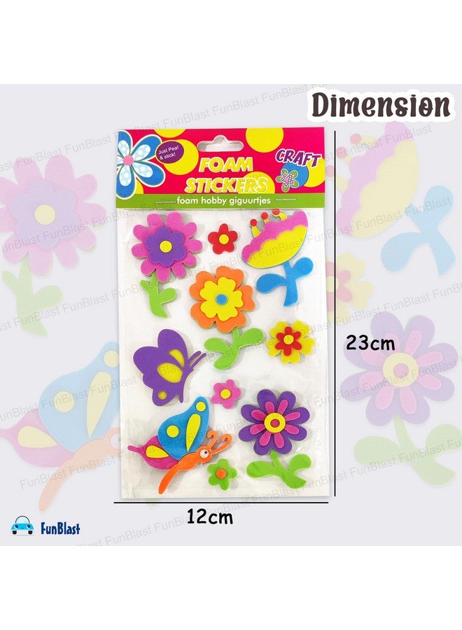 فنبلاست ملصقات إسفنجية من فن بلاست - ملصقات منفوخة ذاتية اللصق ثلاثية الأبعاد للأطفال، ملصقات بطابع الفراشة للأعمال الفنية والحرفية، وحجز القصاصات، والديكور، وأعمال المشاريع للأطفال - متعددة الألوان - Image 3