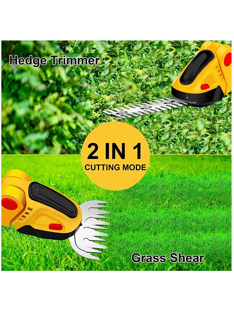 2 in 1 Cordless Grass Shear & Hedge Trimmer Rechargeable Battery With Charger