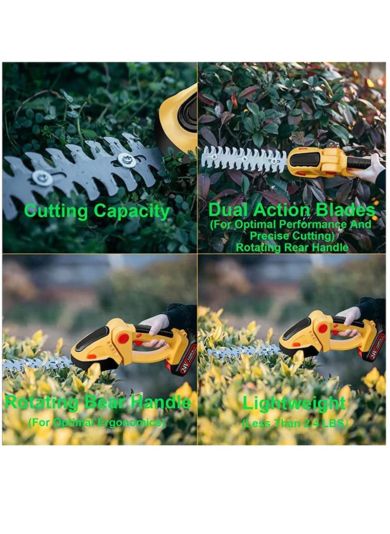 2 in 1 Cordless Grass Shear & Hedge Trimmer Rechargeable Battery With Charger