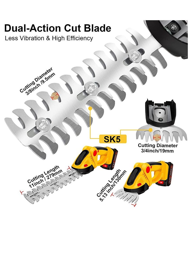 2 in 1 Cordless Grass Shear & Hedge Trimmer Rechargeable Battery With Charger