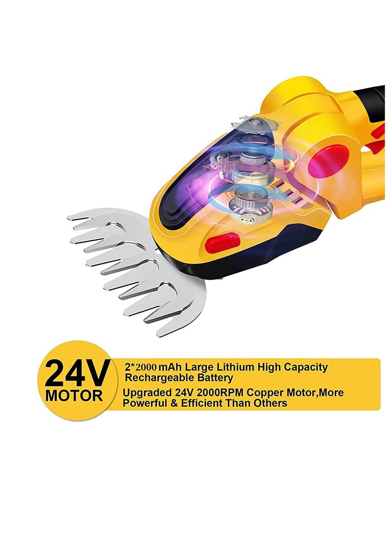 2 in 1 Cordless Grass Shear & Hedge Trimmer Rechargeable Battery With Charger