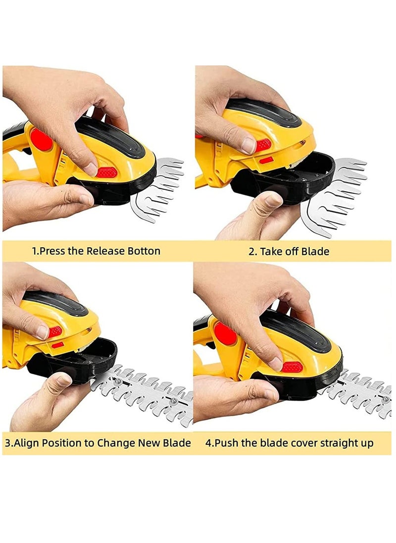 2 in 1 Cordless Grass Shear & Hedge Trimmer Rechargeable Battery With Charger