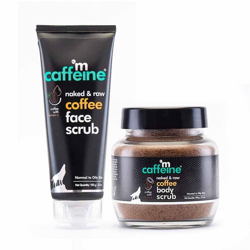 MCaffeine mCaffeine Exfoliating Coffee Face Body Scrub Combo For Tan Removal For Women Men Removes Blackheads and Dirt from Face Neck Elbows Knees for Soft Smooth Skin 200gm  - Image 1