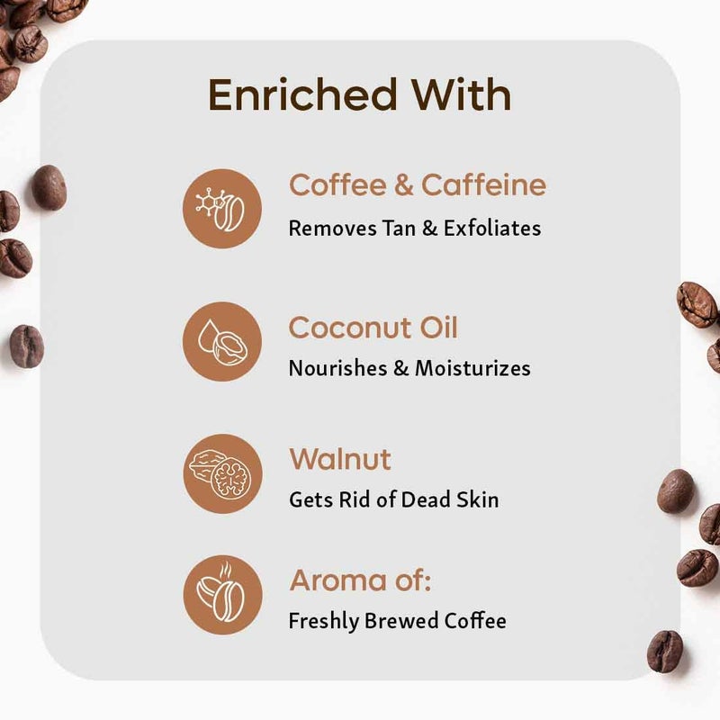 MCaffeine mCaffeine Exfoliating Coffee Face Body Scrub Combo For Tan Removal For Women Men Removes Blackheads and Dirt from Face Neck Elbows Knees for Soft Smooth Skin 200gm  - Image 3