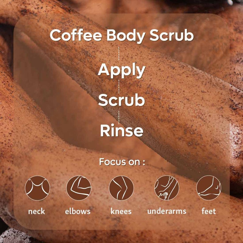 MCaffeine mCaffeine Exfoliating Coffee Face Body Scrub Combo For Tan Removal For Women Men Removes Blackheads and Dirt from Face Neck Elbows Knees for Soft Smooth Skin 200gm  - Image 4