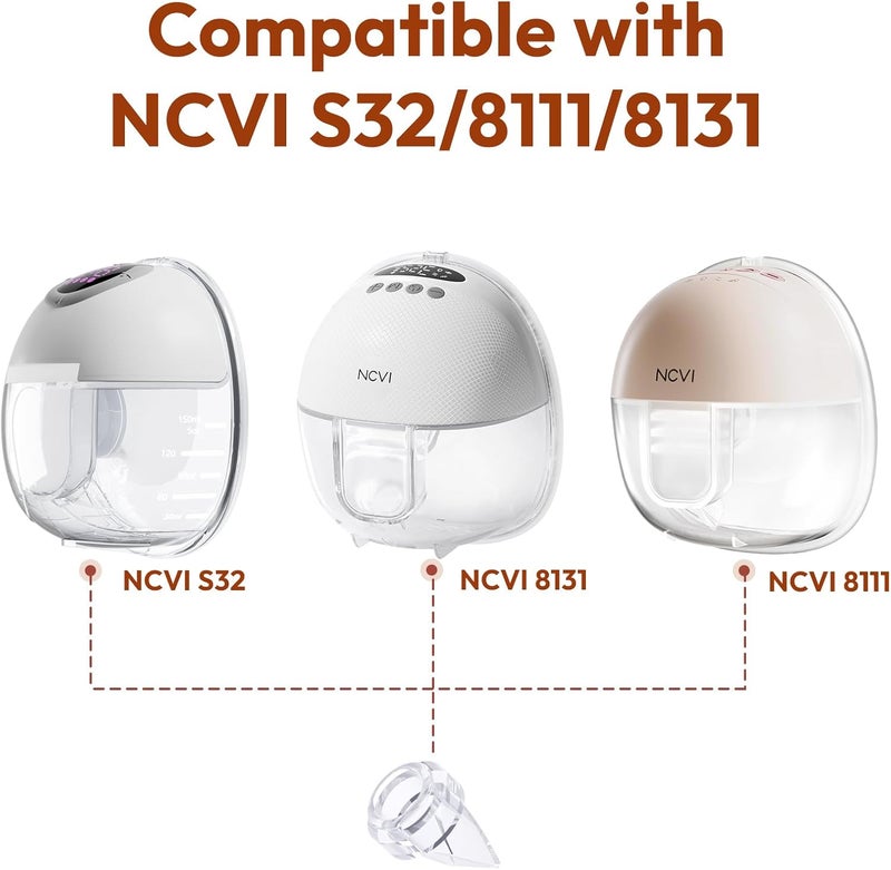 NCVI صمامات دك بيل NCVI متوافقة مع مضخة الثدي القابلة للارتداء NCVI 8111S328131 ملحقات استبدال مضخة الثدي مجموعة 2 حزمة - Image 2